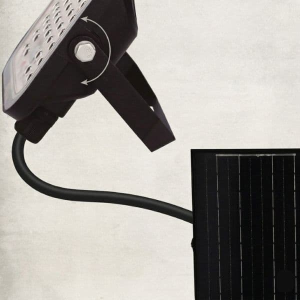 Venkovní solární LED reflektor 200W, 5500lm, studená bílá, samostatný solární panel, DO - náhled 4