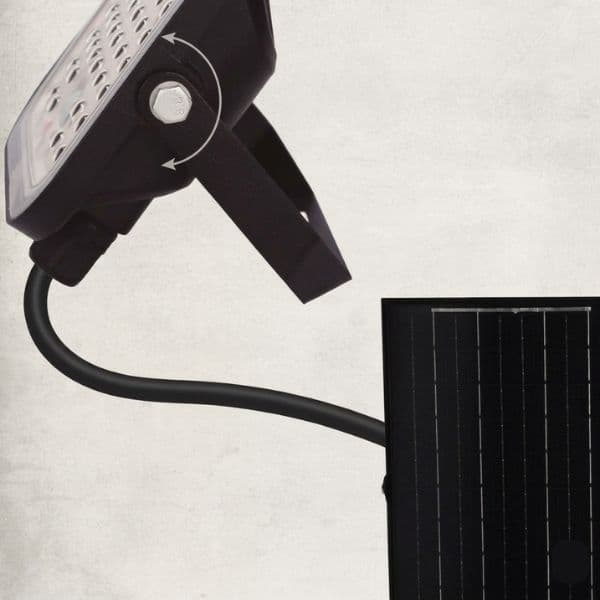 Venkovní solární LED reflektor 300W, 6380lm, studená bílá, samostatný solární panel, DO - náhled 4