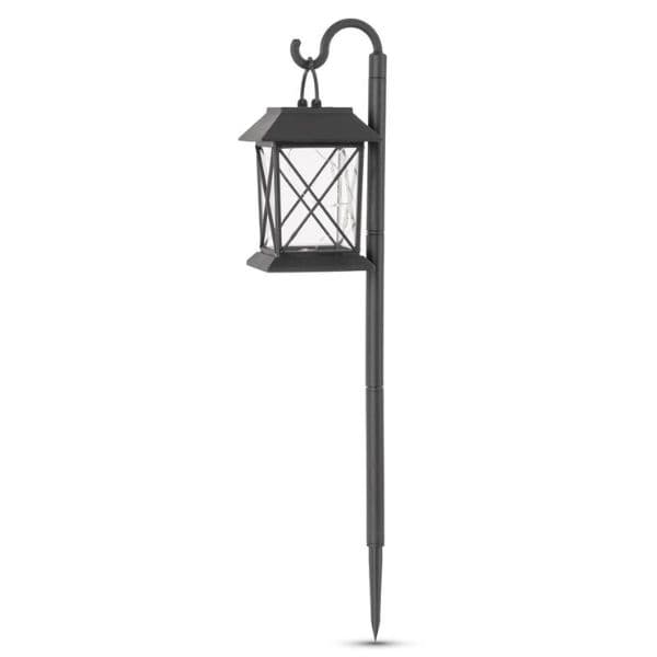 Zahradní solární světlo LED lucerna, 42cm, zapichovací, černá, teplé světlo - náhled 3