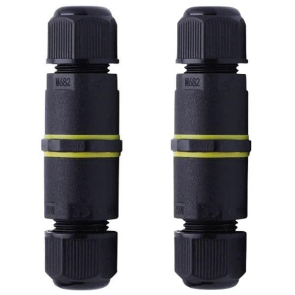 2 x Vodotěsná kabelová spojka dvou 3-žilových vodičů 0,5-1,5mm, IP68, celkem 4-8mm