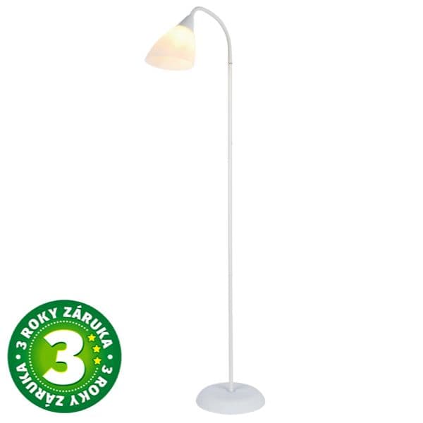 Stojací lampa Langadu 156 cm, na 1 žárovku E27 max 40W, bílá, 3 roky záruka