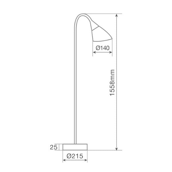 Stojací lampa Langadu 156cm, na 1 žárovku E27 max 40W, černá, 3 roky záruka - náhled 4