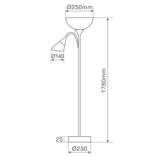 Stojací lampa Nawis se 2 klobouky na žárovky 1xE27 a 1xE14, max 40W, bílá, 3 roky záruka - náhled 3