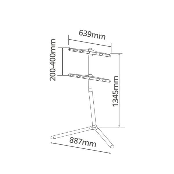 Stojan na TV 32"- 70" na podlahu Holmios, otočný o 70°, nosnost 40kg, černý, 10 let záruka - náhled 3