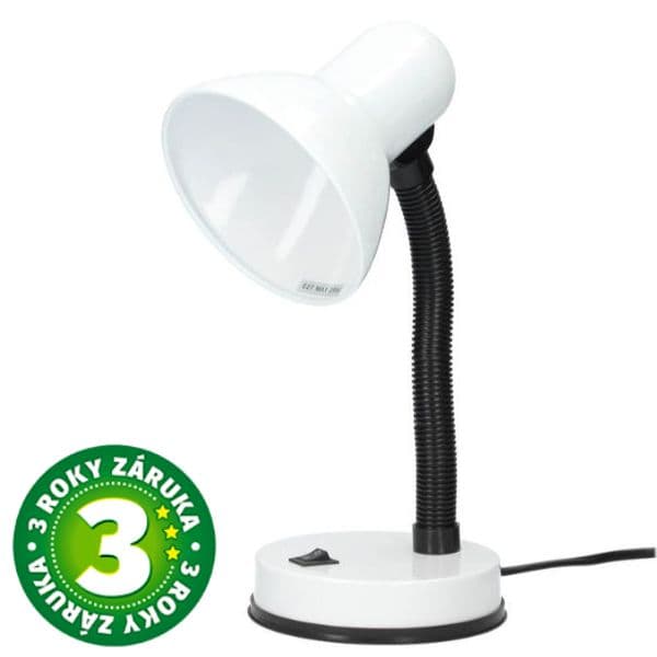 Stolní lampa na 1 žárovku E27 max 40W, bílá, Bell, 3 roky záruka