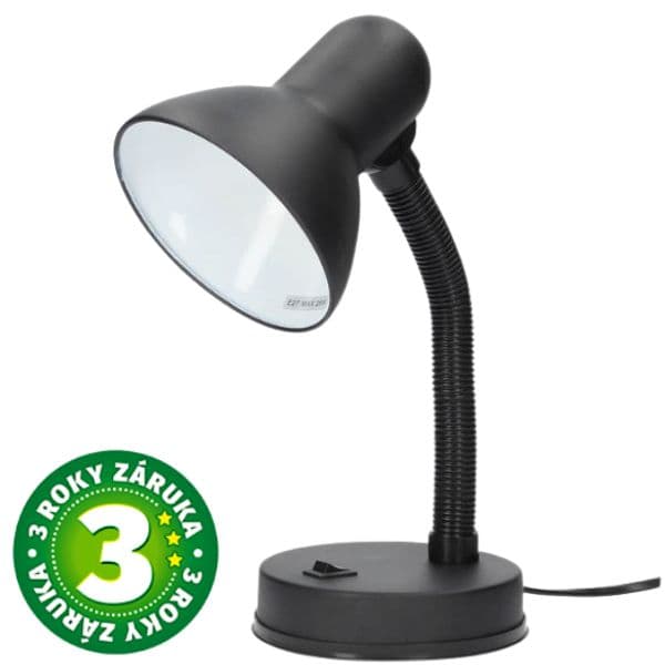 Stolní lampa na 1 žárovku E27 max 40W, černá, Bell, 3 roky záruka - náhled 1
