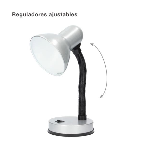 Stolní lampa na 1 žárovku E27 max 40W, šedá, Bell, 3 roky záruka - náhled 3