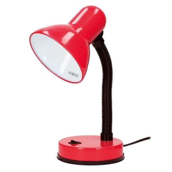Stolní lampa na 1 žárovku E27 max 40W, červená, Bell, 3 roky záruka - náhled 3