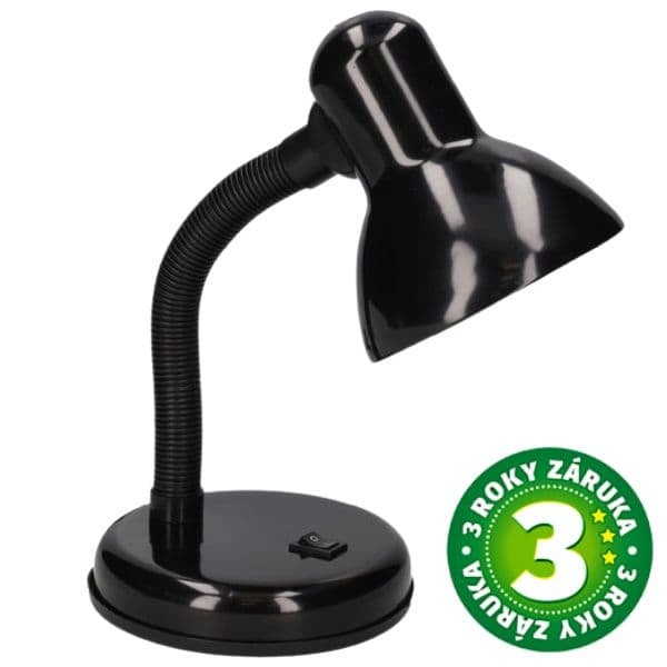 Stolní lampa na 1 žárovku E27 max 40W, černá, Hodori, 3 roky záruka