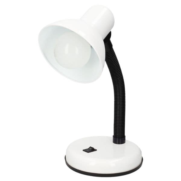 Stolní lampa na 1 žárovku E27 max 40W, bílá, Hodori, 3 roky záruka - náhled 2