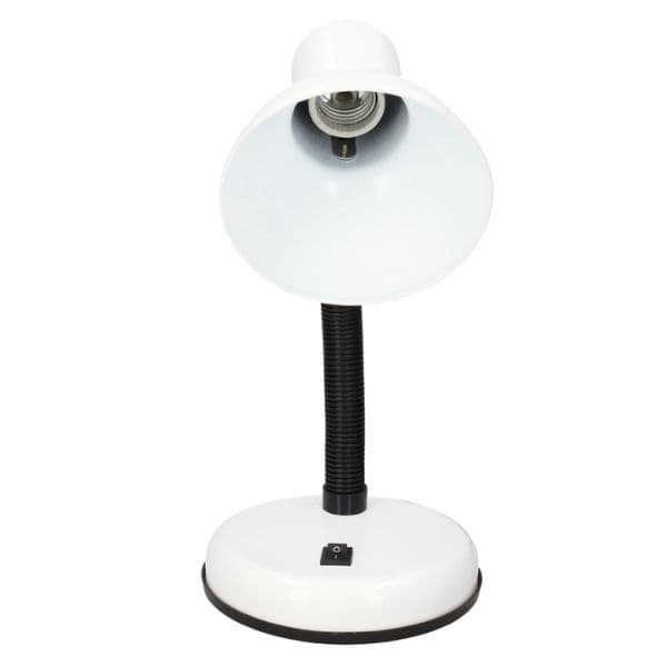 Stolní lampa na 1 žárovku E27 max 40W, bílá, Hodori, 3 roky záruka - náhled 3