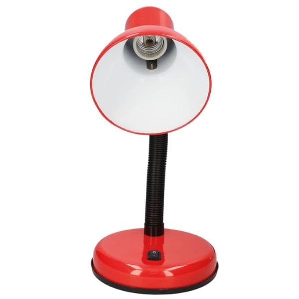Stolní lampa na 1 žárovku E27 max 40W, červená, Hodori, 3 roky záruka - náhled 2