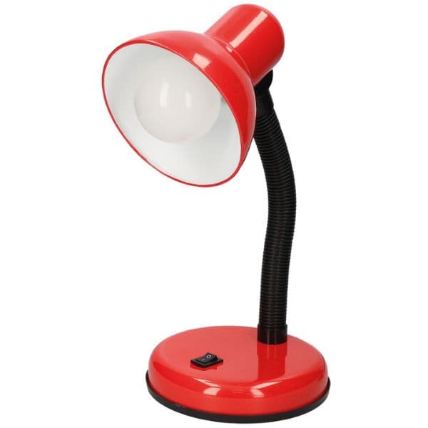 Stolní lampa na 1 žárovku E27 max 40W, červená, Hodori, 3 roky záruka - náhled 3