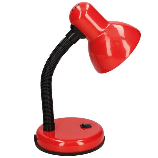 Stolní lampa na 1 žárovku E27 max 40W, červená, Hodori, 3 roky záruka - náhled 4