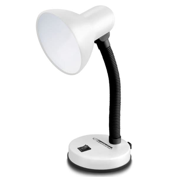 Stolní lampa na 1 žárovku E27, bílá