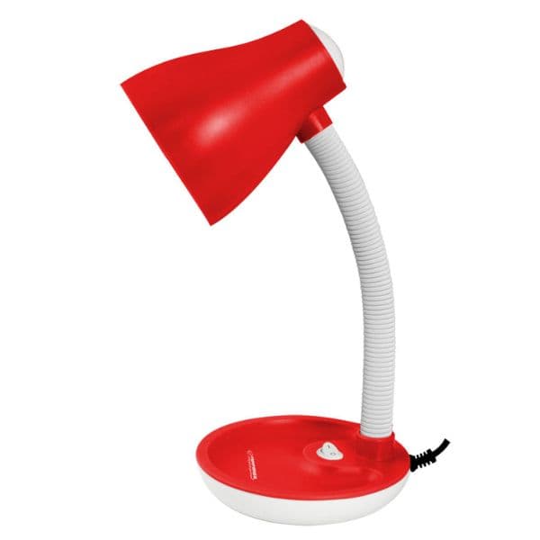 Moderní stolní lampa na 1 žárovku E27, červenobílá - náhled 3