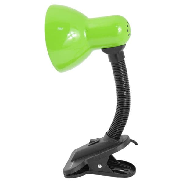 Stolní lampa s klipem na 1 žárovku E27, zelená - náhled 3
