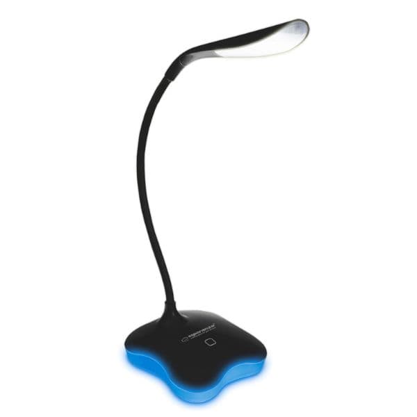 Stmívatelná LED stolní lampička, 3W, studené světlo, s nočním světlem, černá - náhled 3