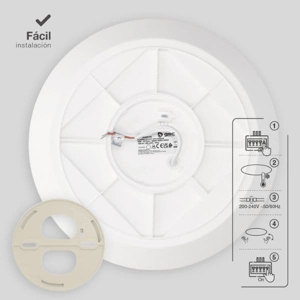 Prémiové LED stropní svítidlo Kandak 28cm 18W 1620lm CCT, 3 roky záruka - náhled 4