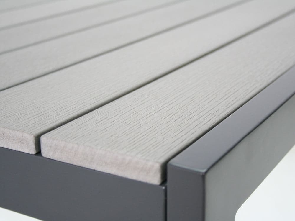 Hliníkový nábytek: stůl Jersey 160cm šedý a 6 designových křesel Jasper - náhled 3