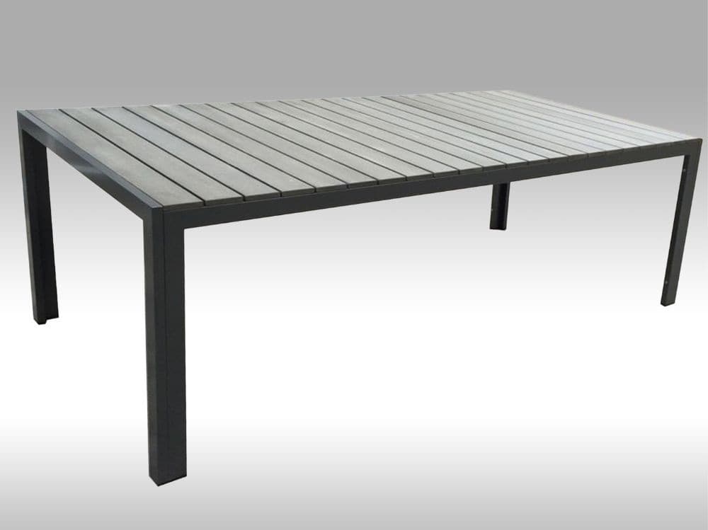 Hliníkový set: stůl Jerry 220cm tmavě šedý a 8 designových křesel Jasper - náhled 2