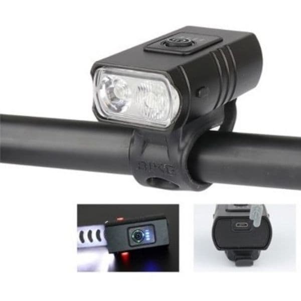 Nabíjecí přední LED světlo na kolo 8W 550lm, dosvit 120m, hliník, černé - náhled 2