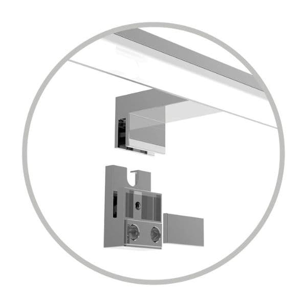 LED světlo nad zrcadlo 60cm, 12W, 960lm, denní, chrom, na zeď, zrcadlo i vodorovně, 3 roky - náhled 2