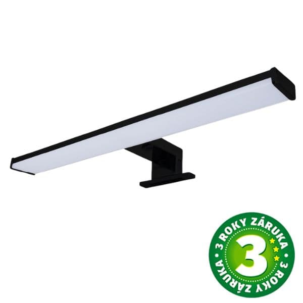 LED světlo nad zrcadlo 60cm, 12W, 960lm, denní, černé, na zeď, zrcadlo i vodorovně, 3 roky