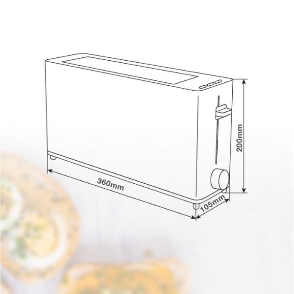 Velký topinkovač na 2 toasty Fletcher 900W funkce přihřátí a rozmrazení bílý 3 roky zár. - náhled 5