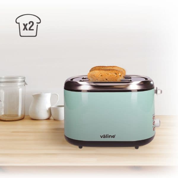 Retro topinkovač na 2 toasty Sindae 850W funkce přihřátí a rozmrazení, mint, 3 roky záruka - náhled 5