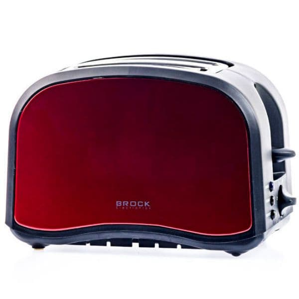 Retro topinkovač na 2 toasty Brock, 800W, funkce přihřátí a rozmrazení, barva bordó - náhled 2