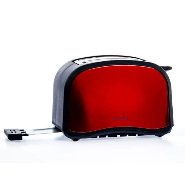Retro topinkovač na 2 toasty Brock, 800W, funkce přihřátí a rozmrazení, barva bordó - náhled 3