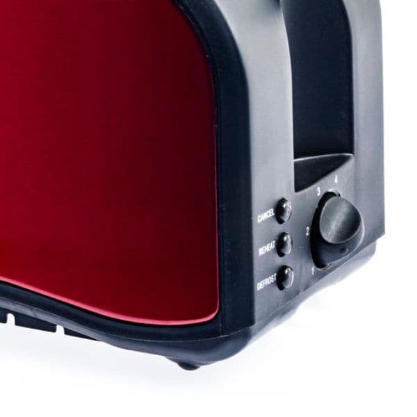 Retro topinkovač na 2 toasty Brock, 800W, funkce přihřátí a rozmrazení, barva bordó - náhled 4