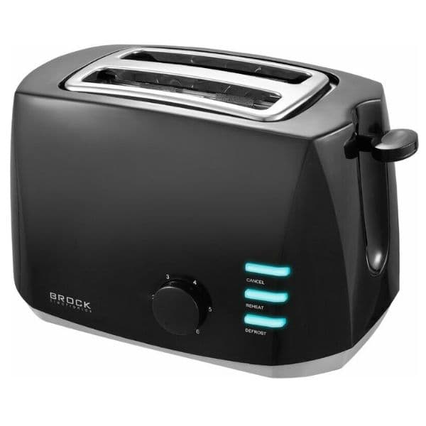 Topinkovač na 2 toasty Brock, 800W, funkce přihřátí a rozmrazení, černý - náhled 2