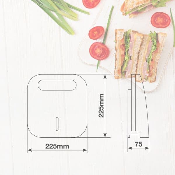Toustovač Väline Haida na 4 trojúhelníkové toasty, 750W, bílý, 3 roky záruka - náhled 5