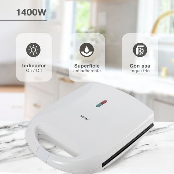 Toustovač Väline Namsok na 8 trojúhelníkových toastů, 1400W, bílý, 3 roky záruka - náhled 2