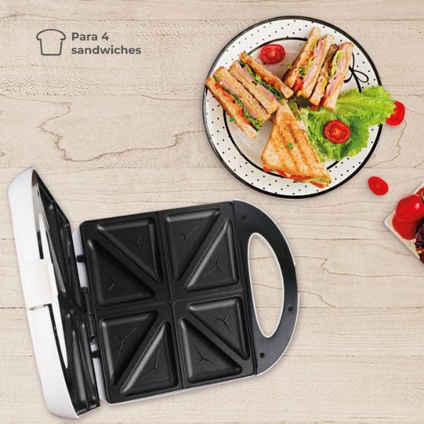 Toustovač Väline Namsok na 8 trojúhelníkových toastů, 1400W, bílý, 3 roky záruka - náhled 3
