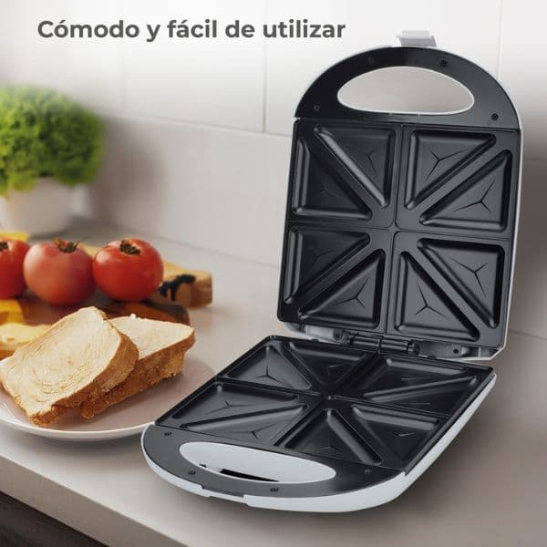 Toustovač Väline Namsok na 8 trojúhelníkových toastů, 1400W, bílý, 3 roky záruka - náhled 4