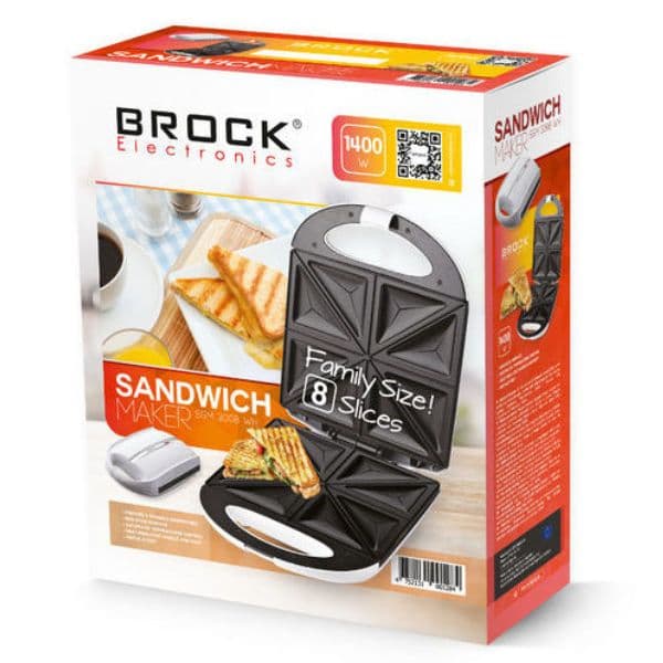 Velký toustovač na 8 trojúhelníkových toastů Brock, 1400W, bílý - náhled 3