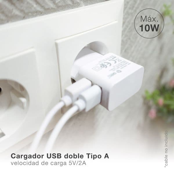 USB nabíjecí adaptér do sítě 5V/2A, 2xUSB A, bílý, 3 roky - náhled 2