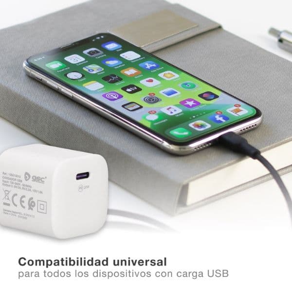 USB nabíjecí adaptér do sítě 5V/3A, 1xUSB C, rychlonabíjení, bílý, 3 roky - náhled 3