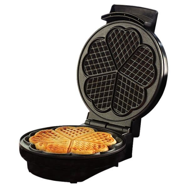 Vaflovač Brock na 5 vaflí ve tvaru srdce, 1000W, pečící deska 18cm, regulace teploty - náhled 2
