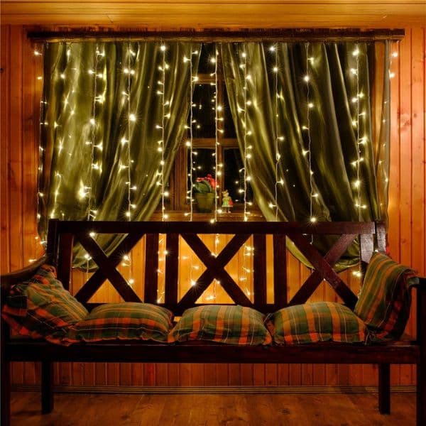 LED vánoční závěs 1,5m x 1,5m, venkovní, teplé světlo, 150 LED, 3,6W, do zásuvky, 8 režimů - náhled 4
