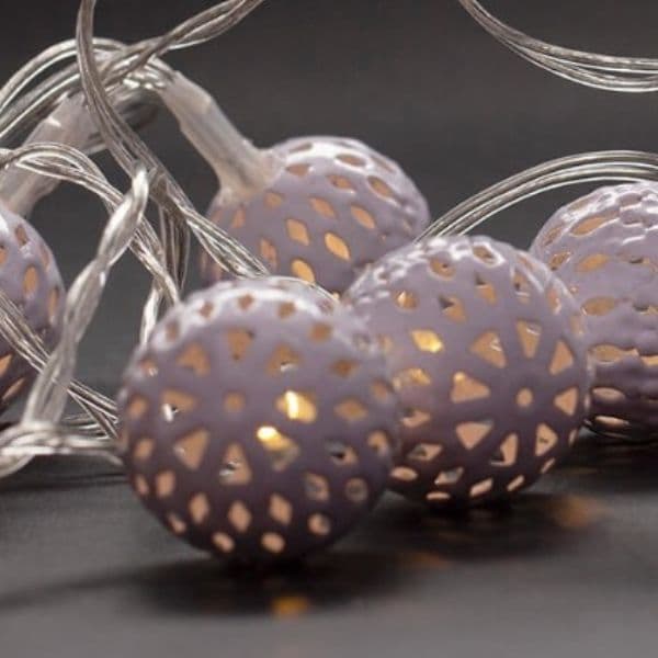 LED vánoční řetěz 1m, vnitřní, teplé světlo, 10 LED koulí, na baterie AA - náhled 5