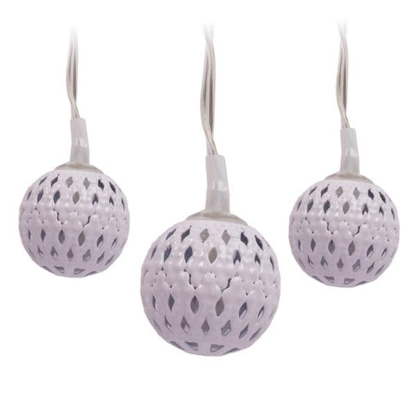 LED vánoční řetěz 1m, vnitřní, teplé světlo, 10 LED koulí, na baterie AA - náhled 3