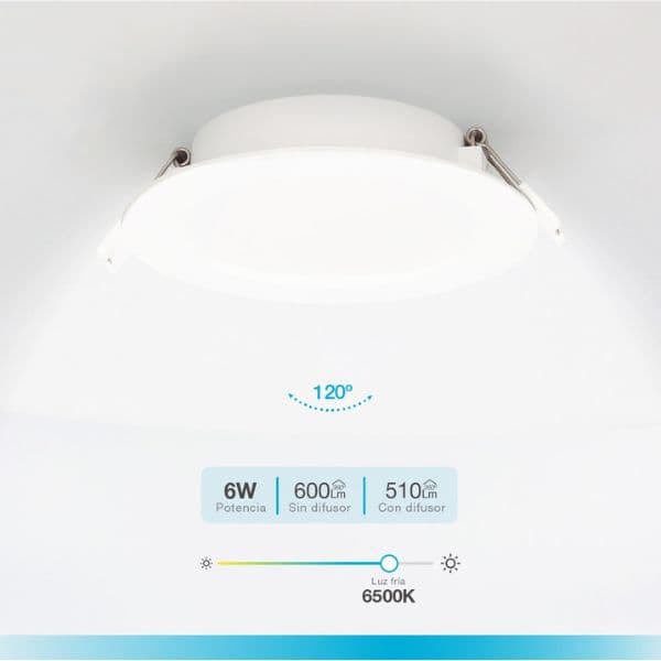 Vestavný LED panel 6W 510lm, studená, kruhový, 12cm, 3 roky - náhled 2