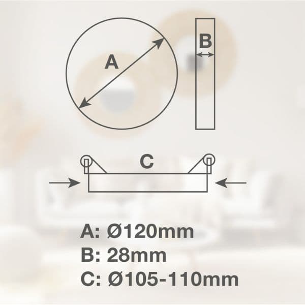 Vestavný LED panel 6W 510lm, studená, kruhový, 12cm, 3 roky - náhled 3