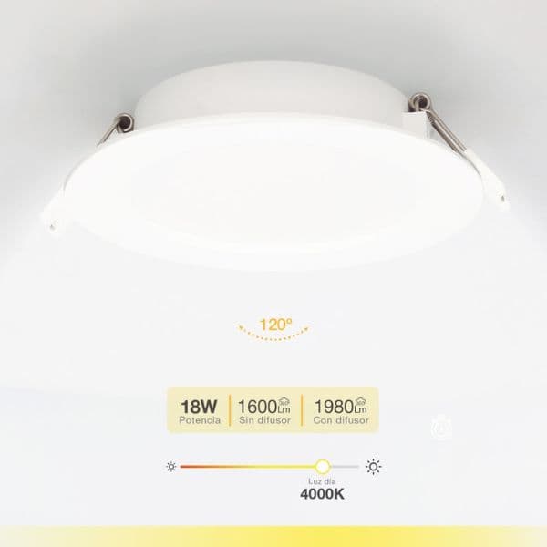 Vestavný LED panel 18W 1600lm, denní, kruhový, 22cm, 3 roky - náhled 2
