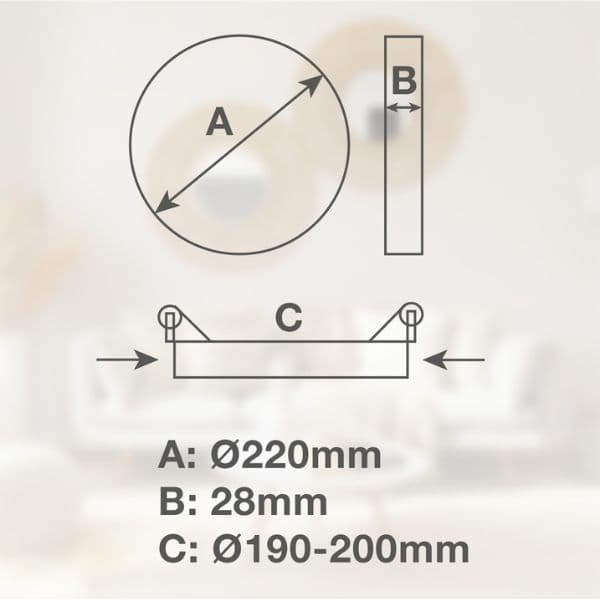 Vestavný LED panel 18W 1600lm, denní, kruhový, 22cm, 3 roky - náhled 3