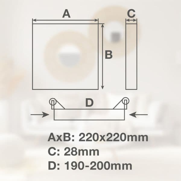 Vestavný LED panel 18W 1600lm, studená, čtvercový, 22cm, 3 roky - náhled 3